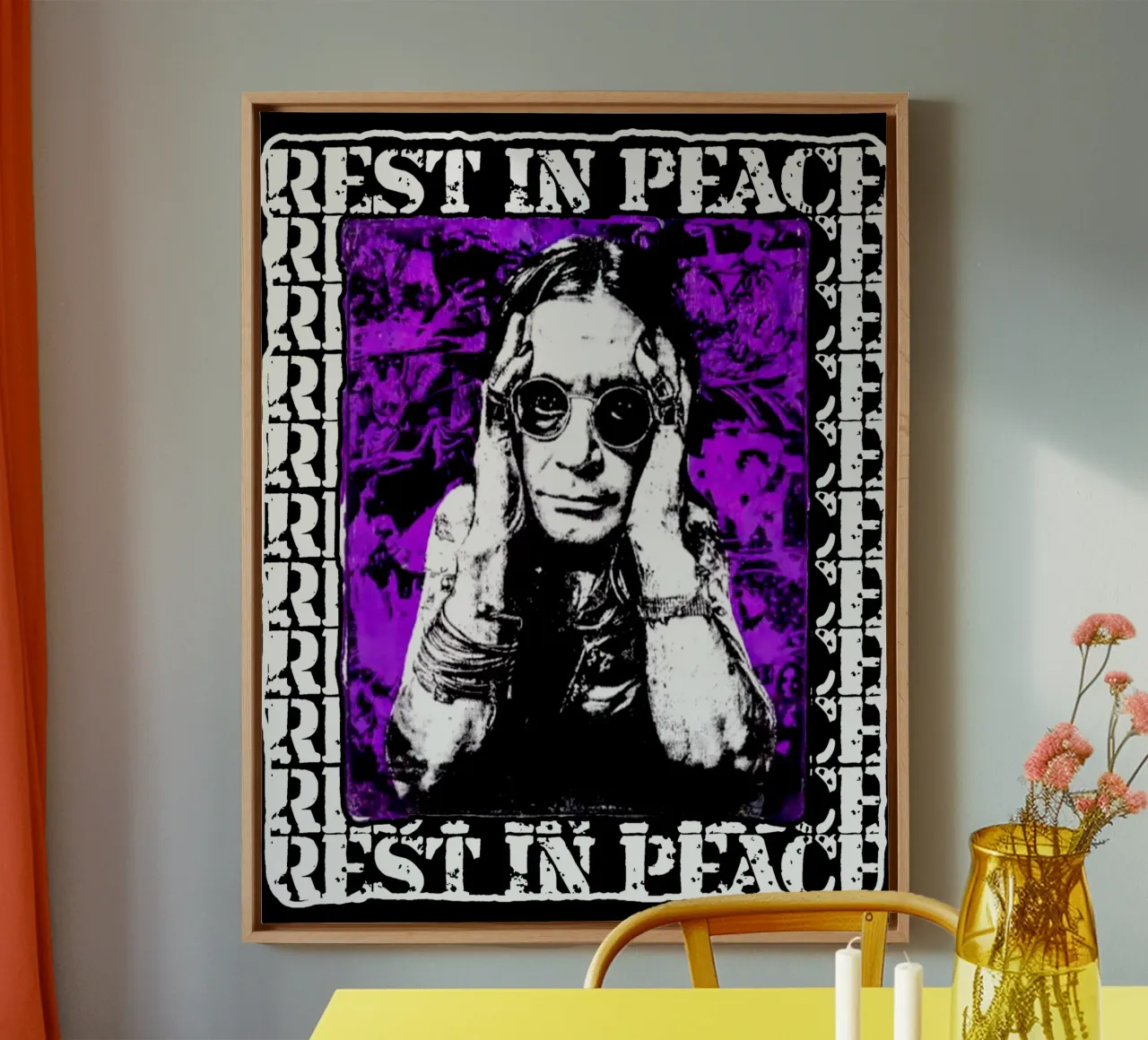 Maglietta classica Rest In Peace OZ tela con Cornice a cassetta da mannys_artt