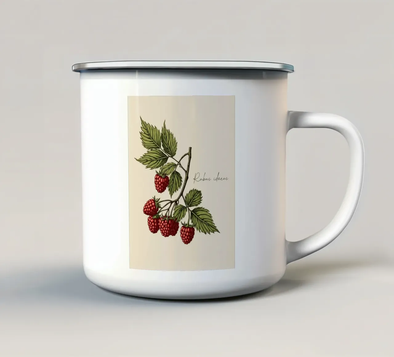 Rubus idaeus tazza in smalto da Indigo Rain