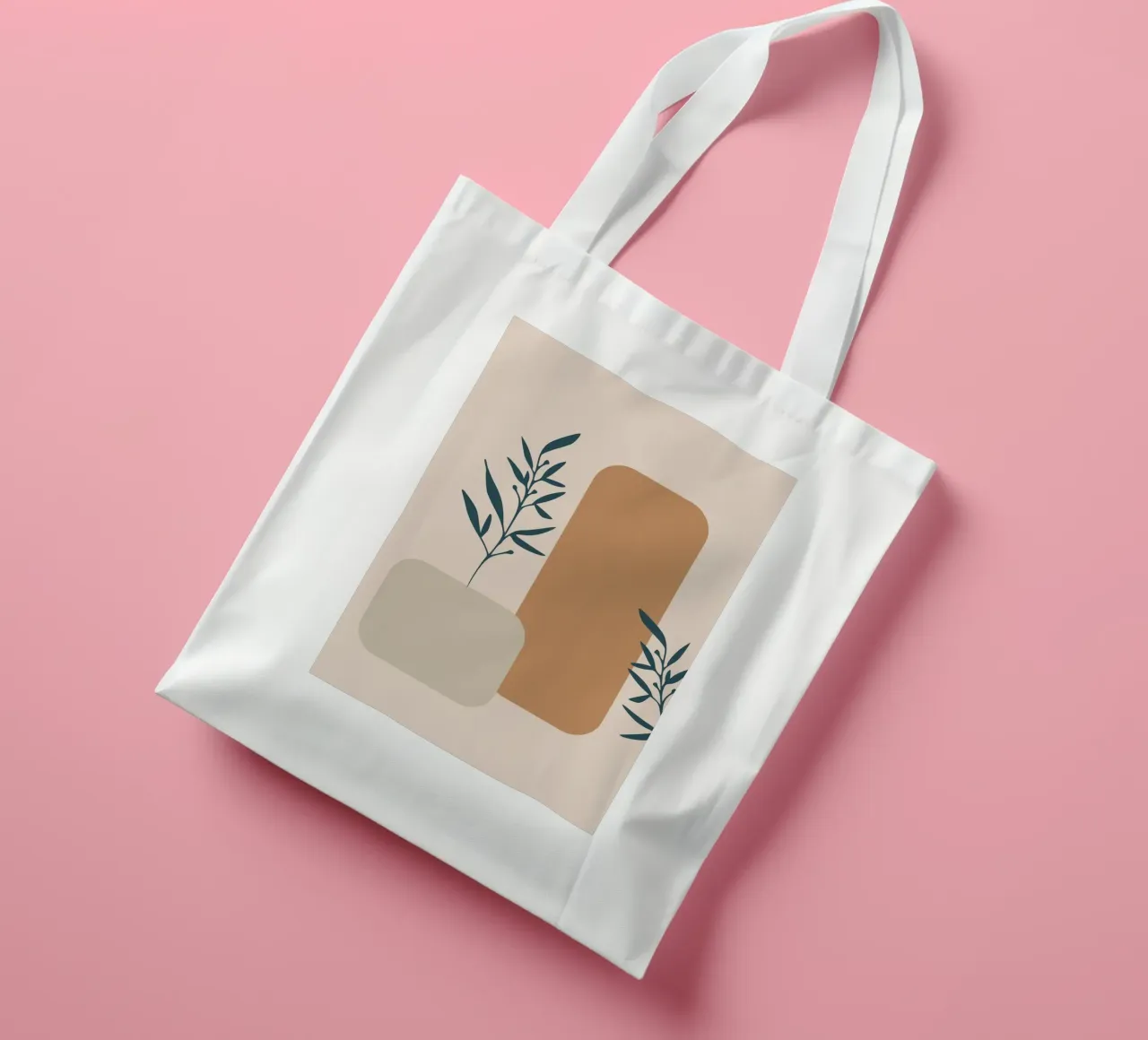 branch with boho leaves borsa in juta da vintageshop