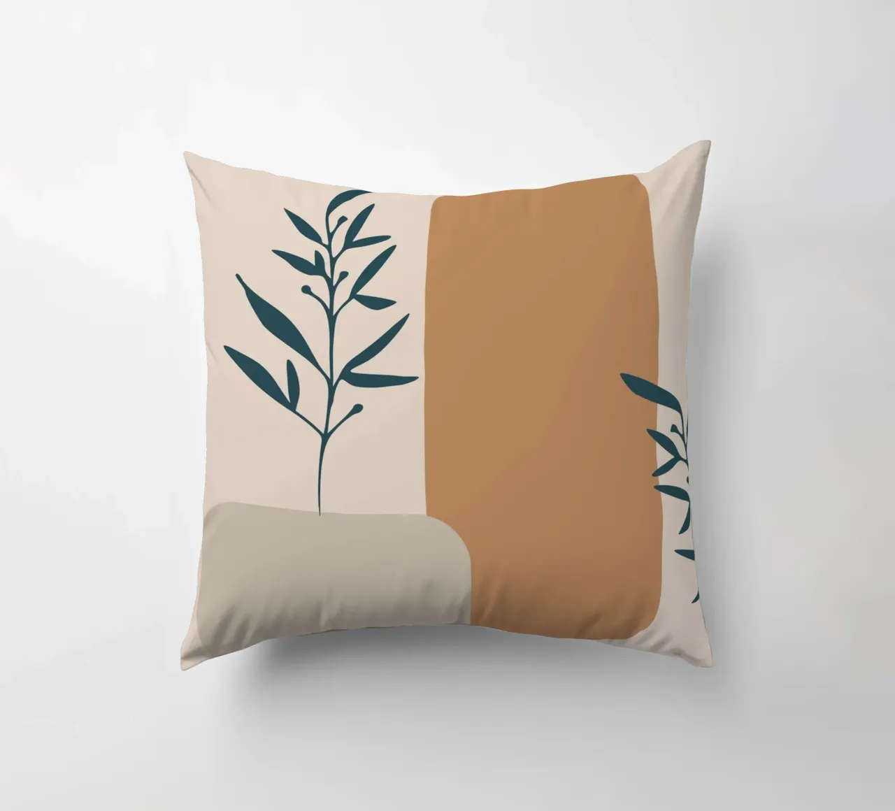 branch with boho leaves cuscino da vintageshop