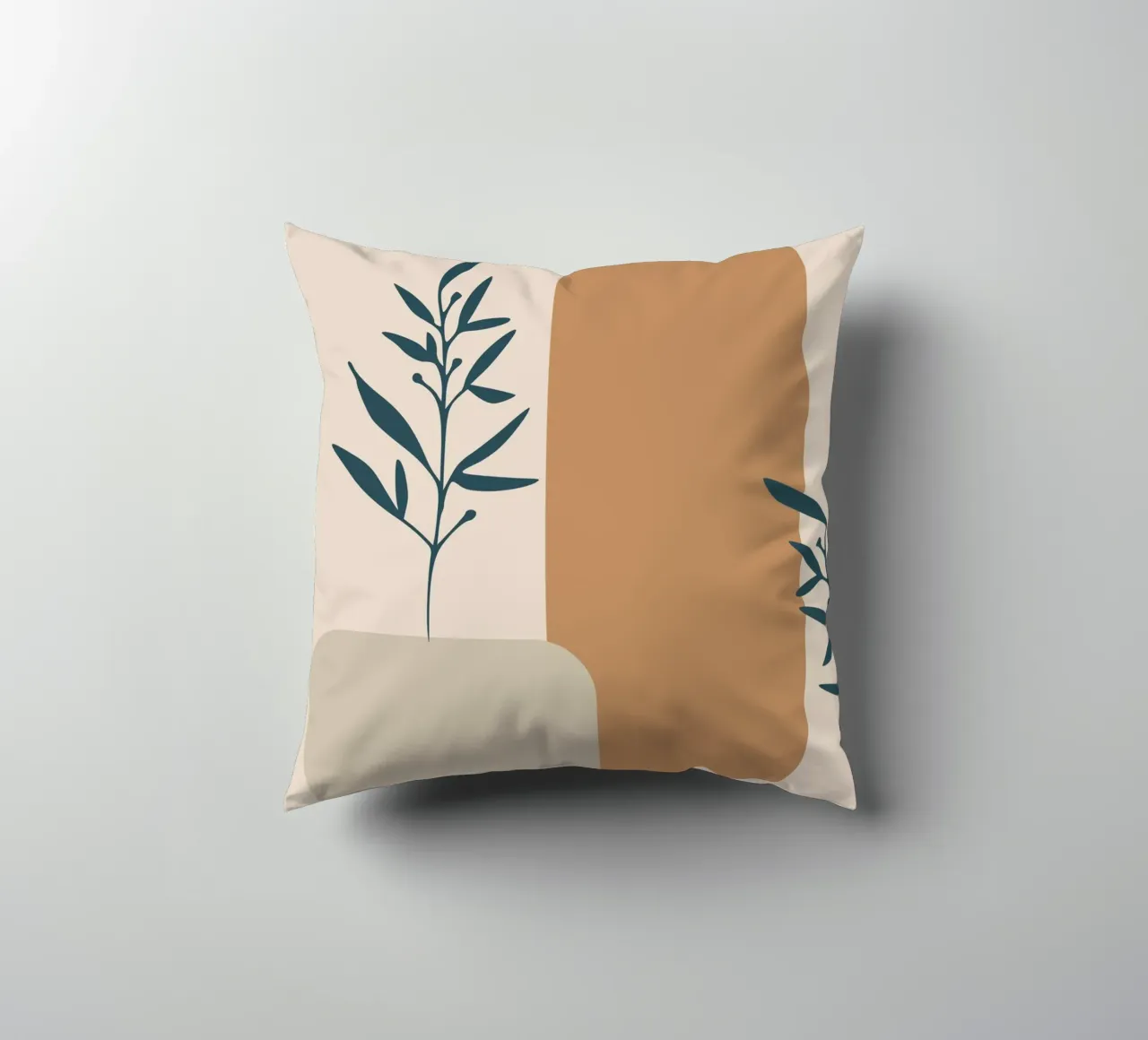 branch with boho leaves cuscino da vintageshop