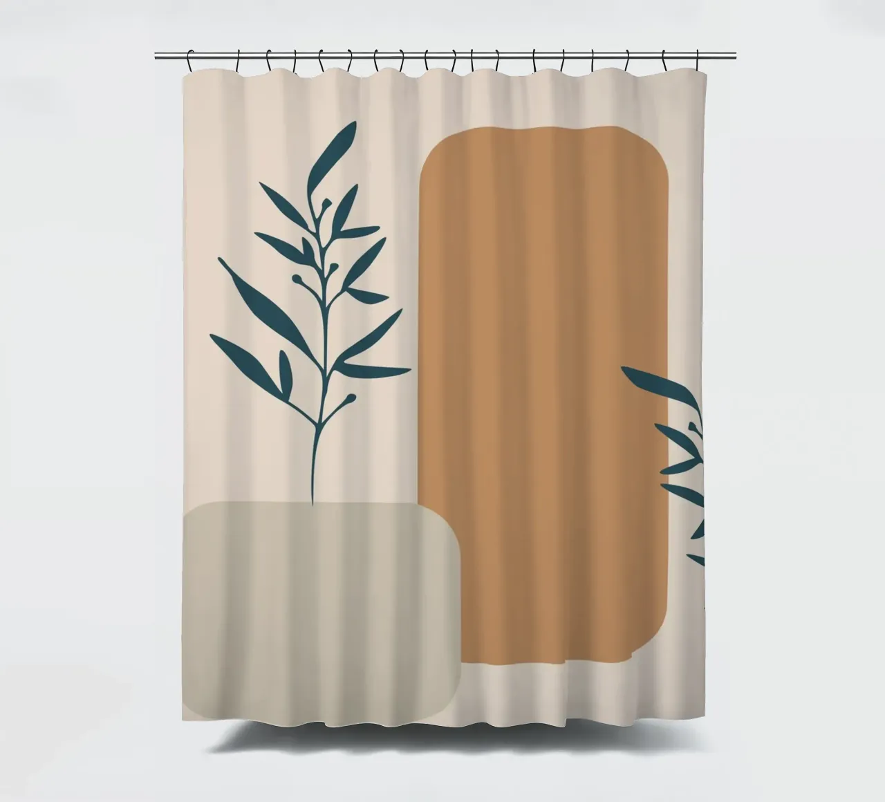 branch with boho leaves tenda da doccia da vintageshop