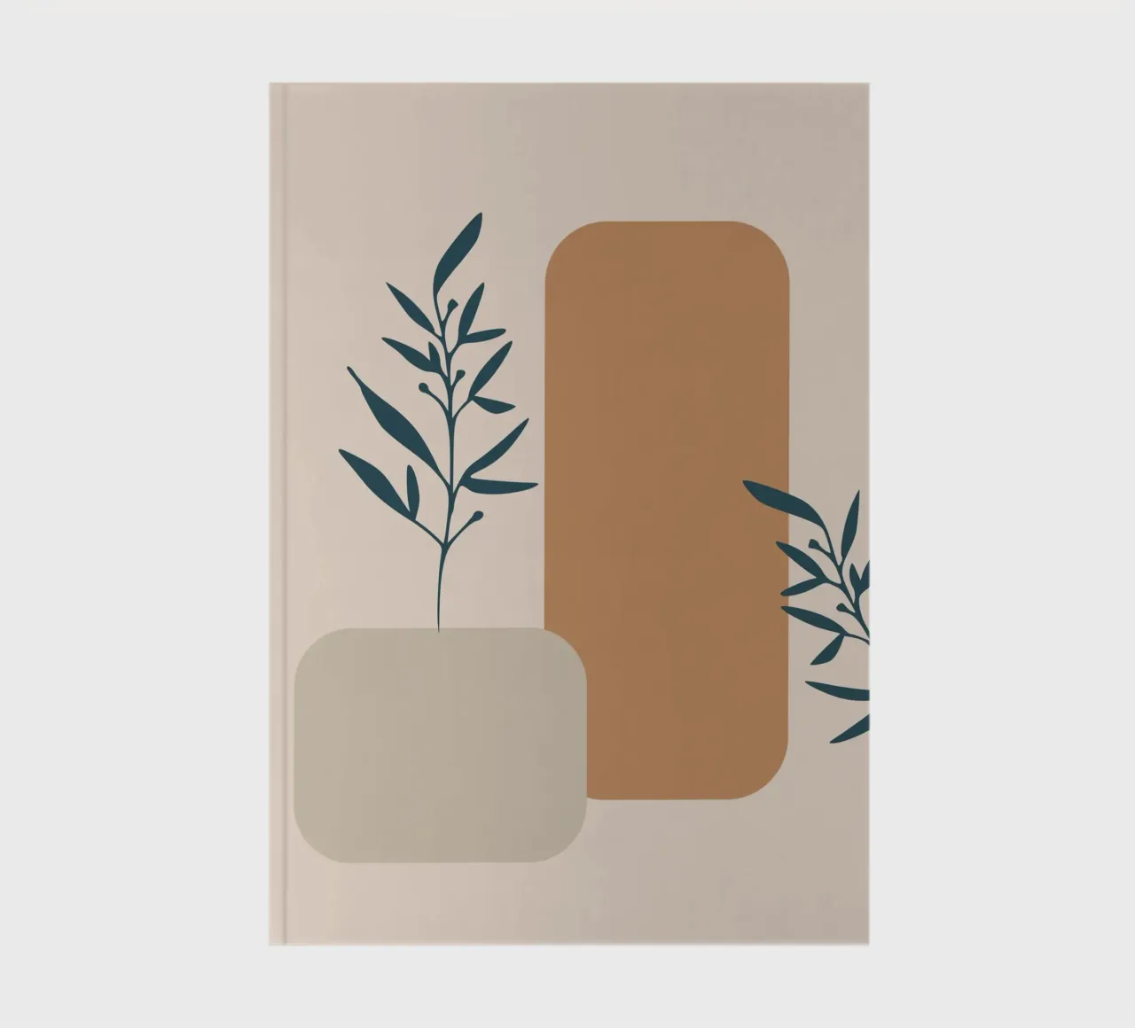 branch with boho leaves notebook by vintageshop