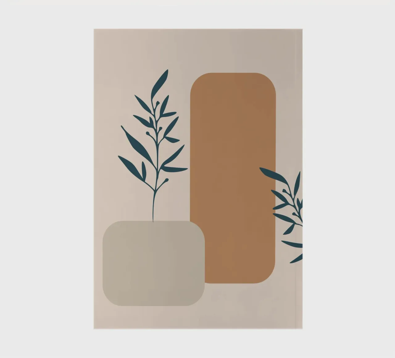 branch with boho leaves notebook by vintageshop