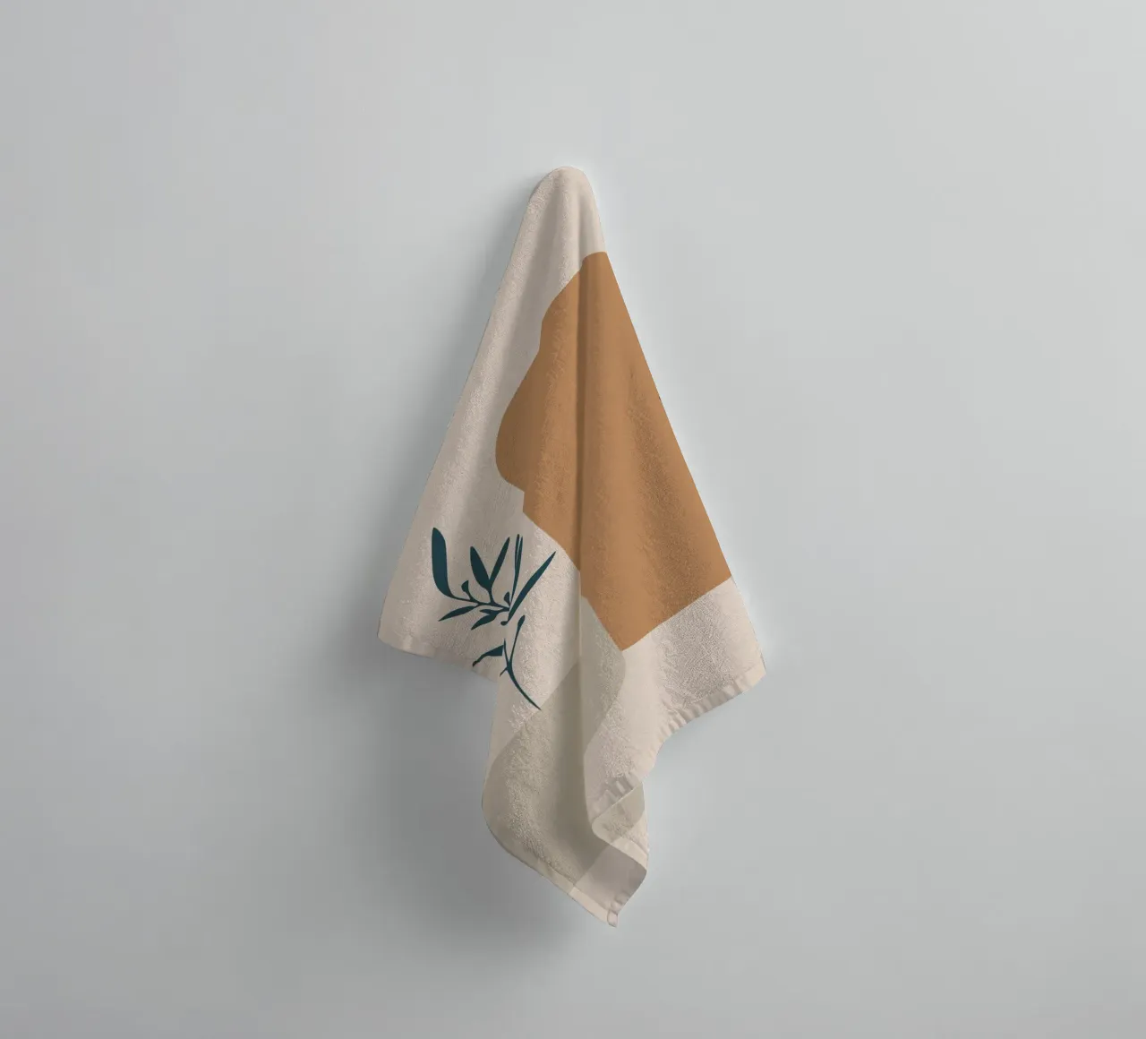 branch with boho leaves asciugamano da bagno da vintageshop