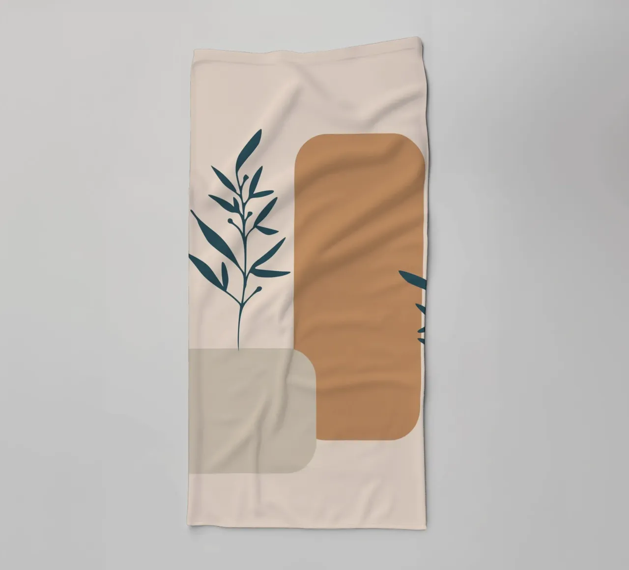 branch with boho leaves asciugamano da bagno da vintageshop