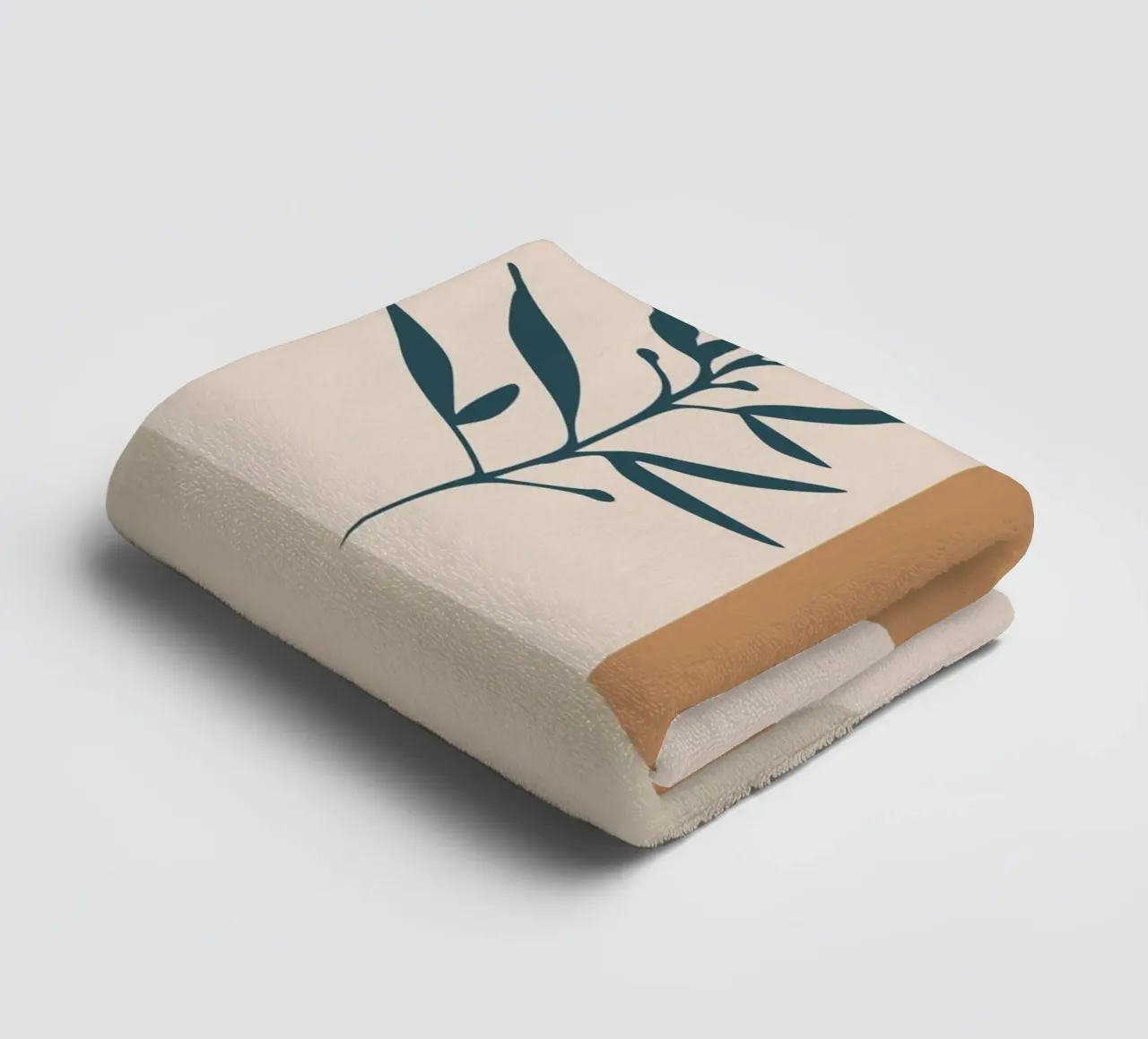 branch with boho leaves asciugamano da bagno da vintageshop