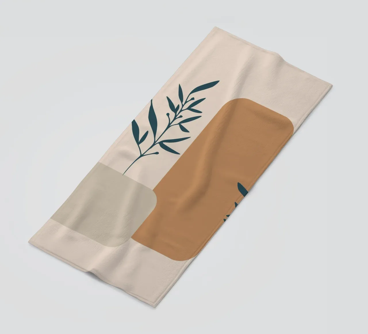 branch with boho leaves telo mare da vintageshop