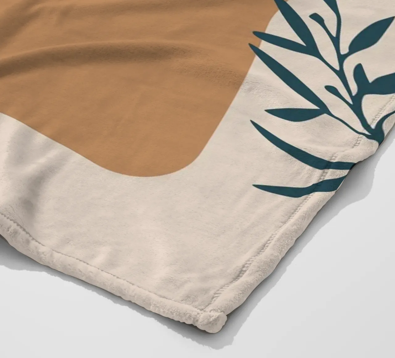 branch with boho leaves coperta in pile da vintageshop