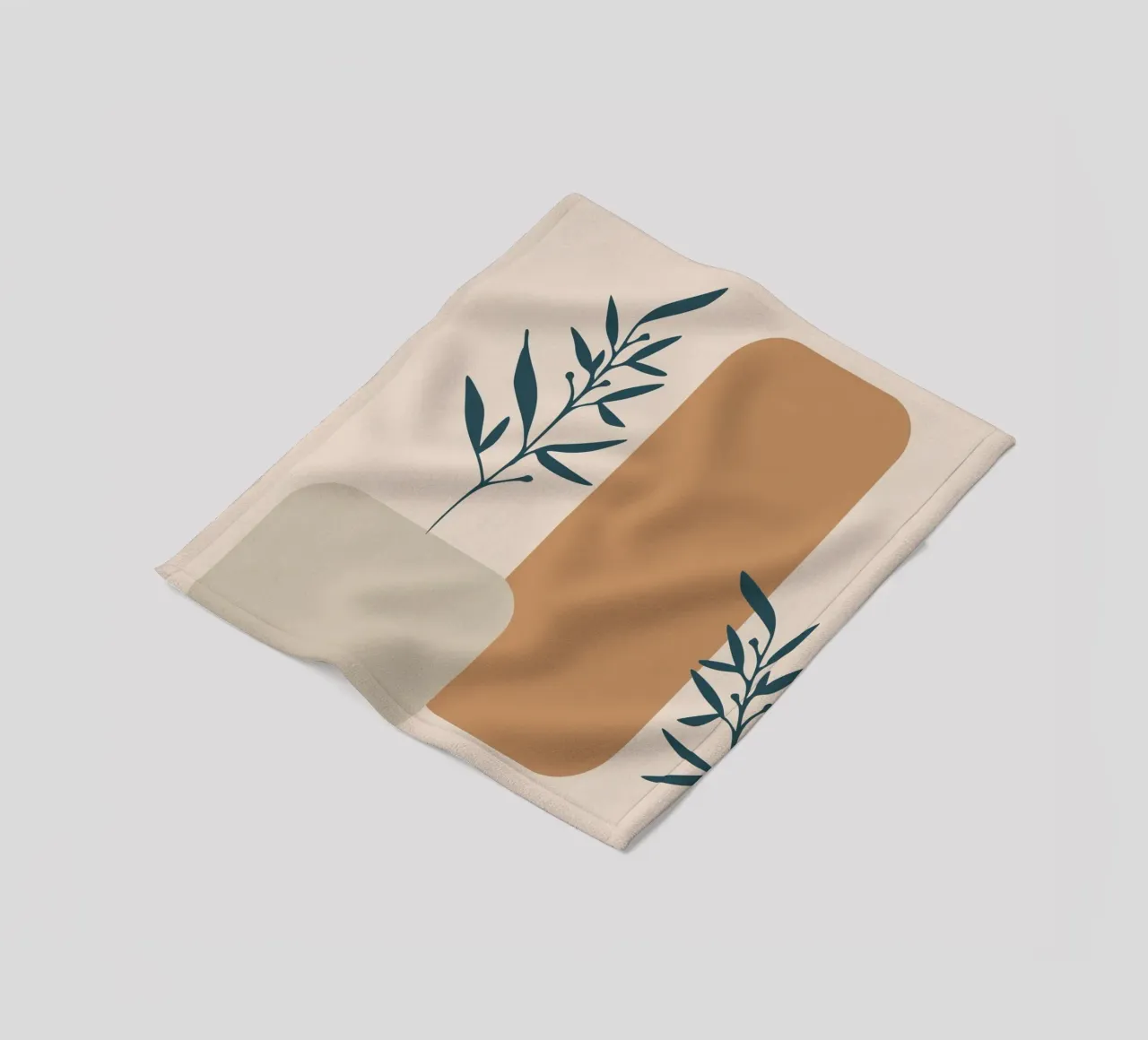 branch with boho leaves coperta in pile da vintageshop