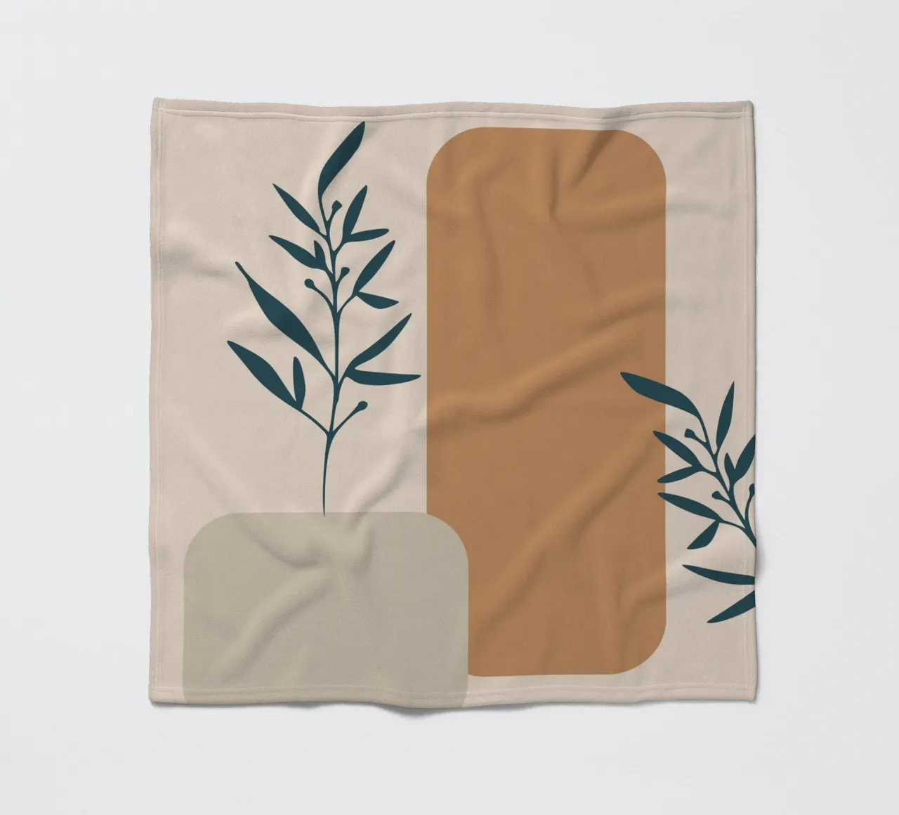 branch with boho leaves coperta in pile da vintageshop