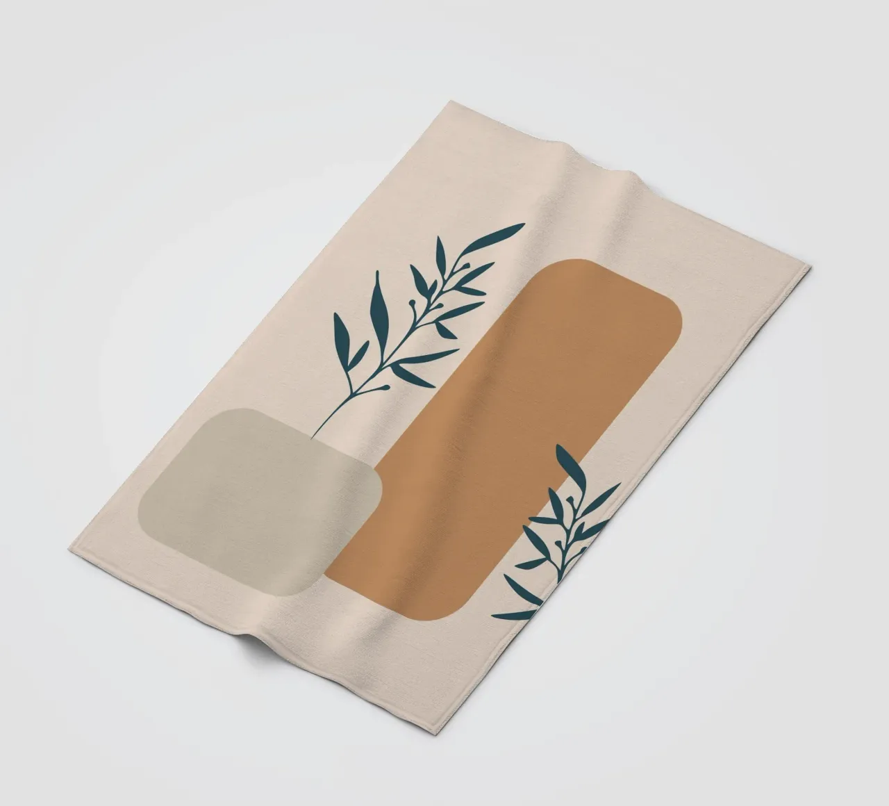 branch with boho leaves coperta in pile da vintageshop