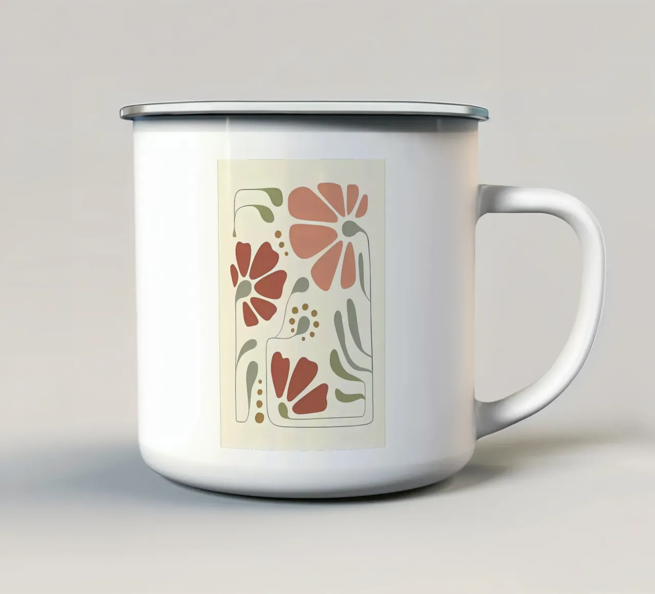 Fiori astratti tazza in smalto da Jose
