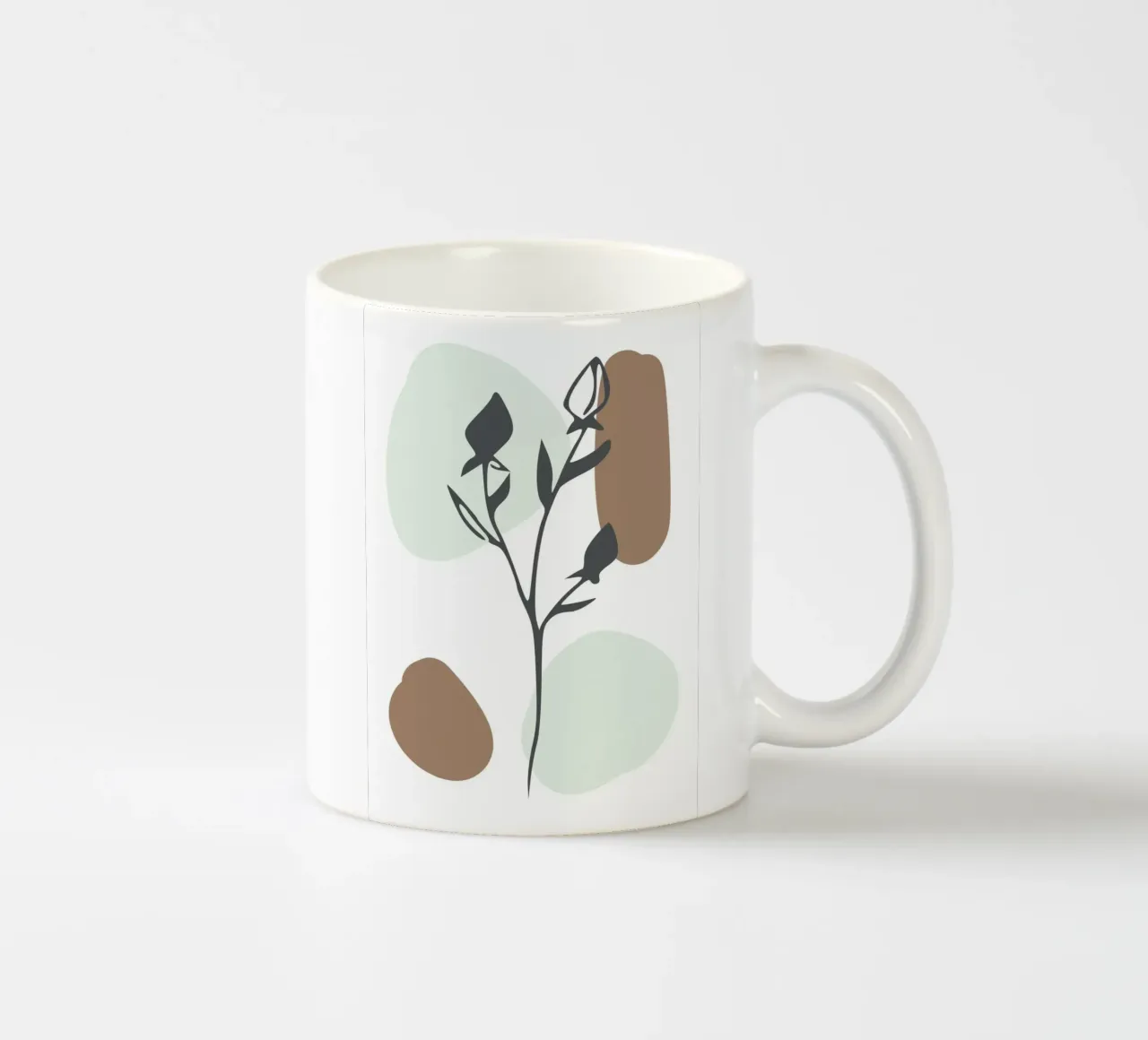 dry branch with leaves tazza in ceramica da vintageshop