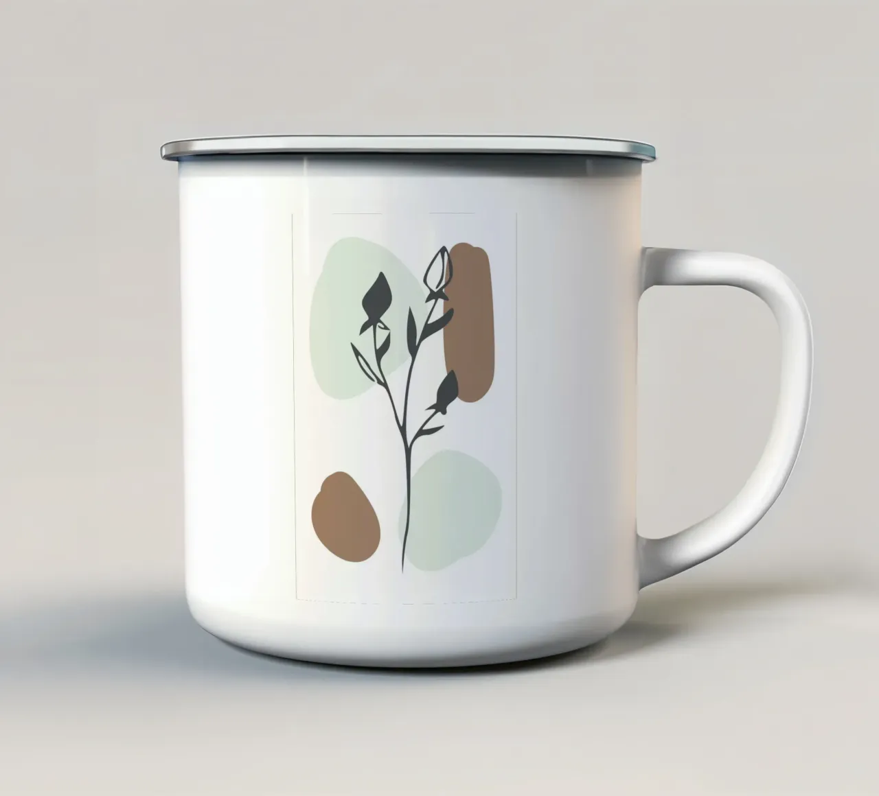 dry branch with leaves tazza in smalto da vintageshop