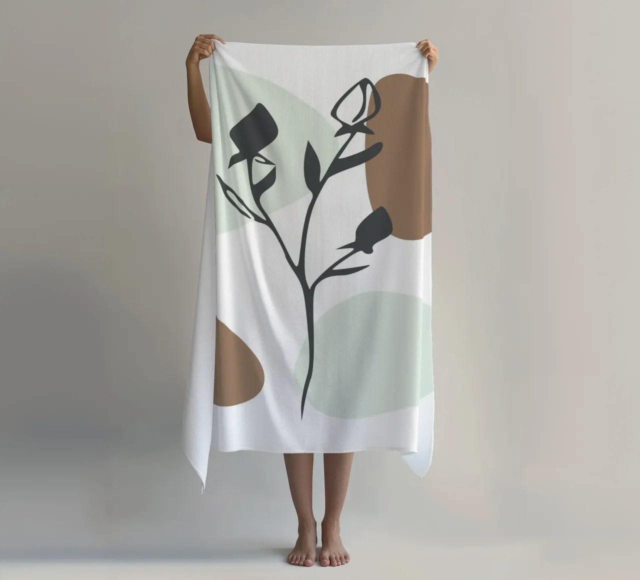dry branch with leaves telo mare da vintageshop