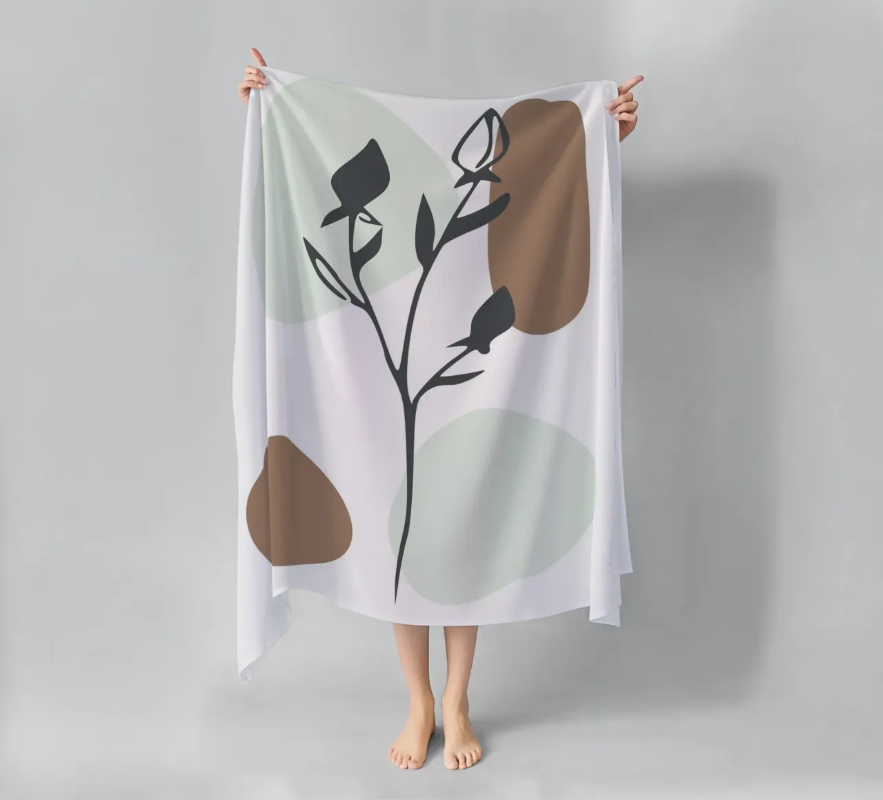 dry branch with leaves telo mare da vintageshop