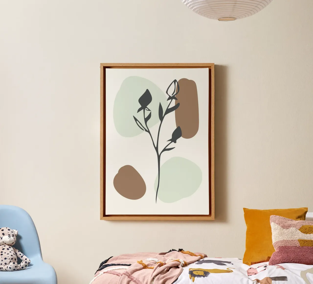dry branch with leaves tela con Cornice a cassetta da vintageshop