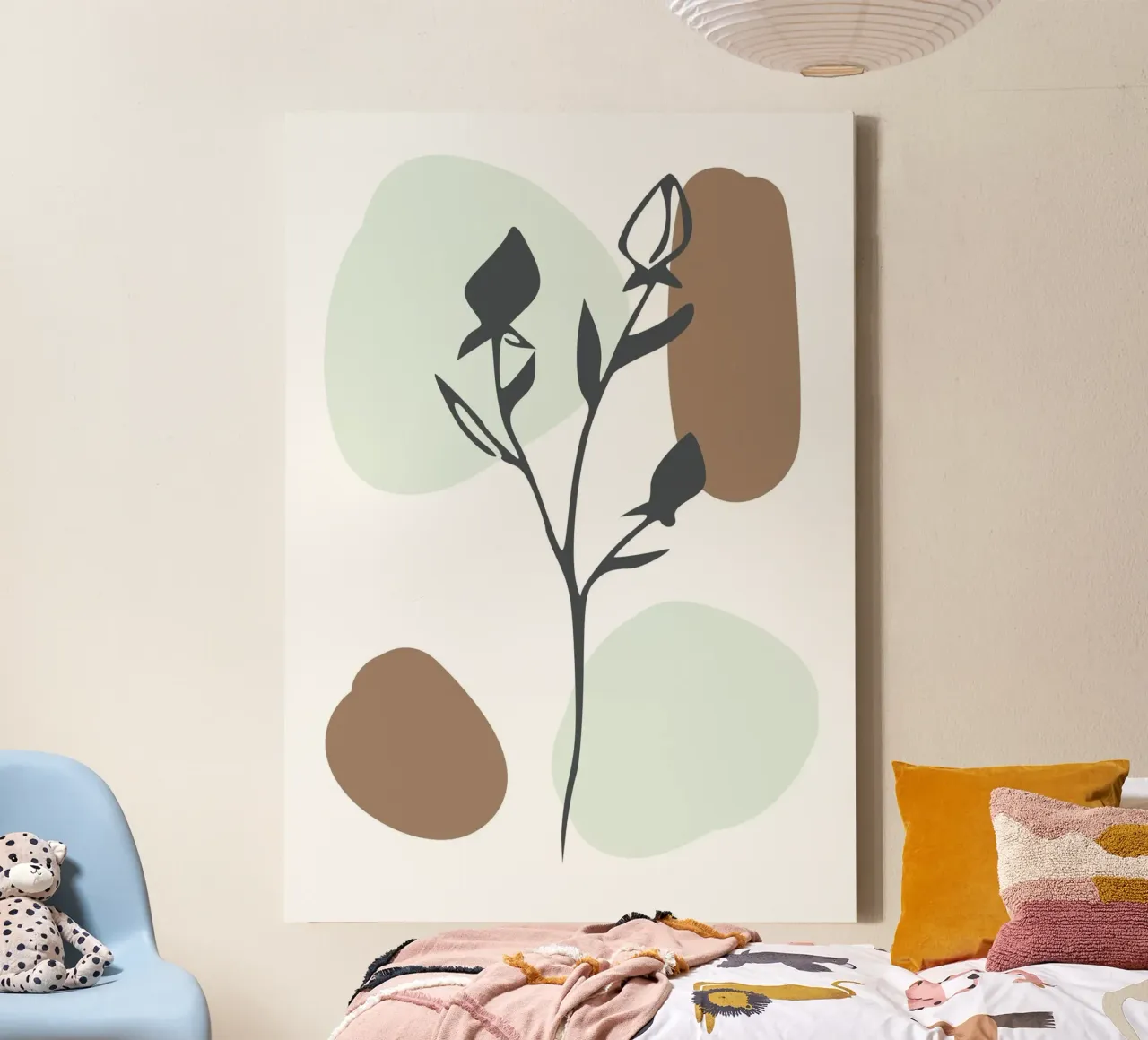 dry branch with leaves tela con Cornice a cassetta da vintageshop