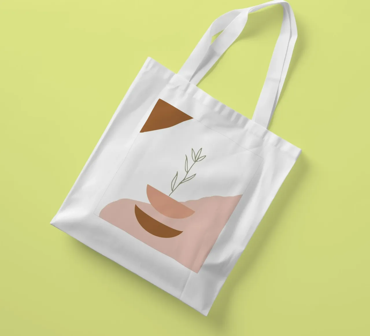 branch with minimalist leaves borsa in juta da vintageshop