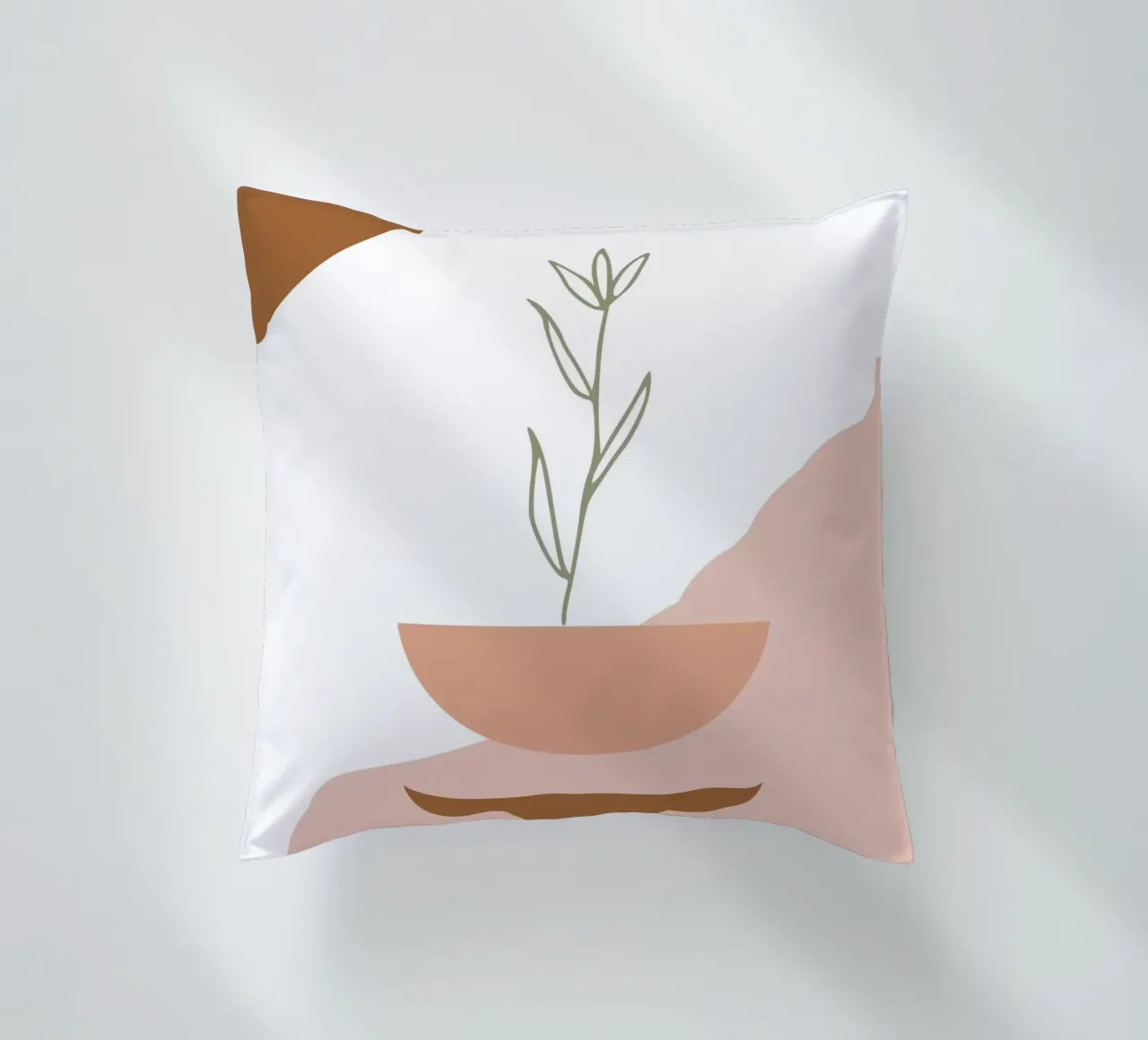 branch with minimalist leaves cuscino da vintageshop