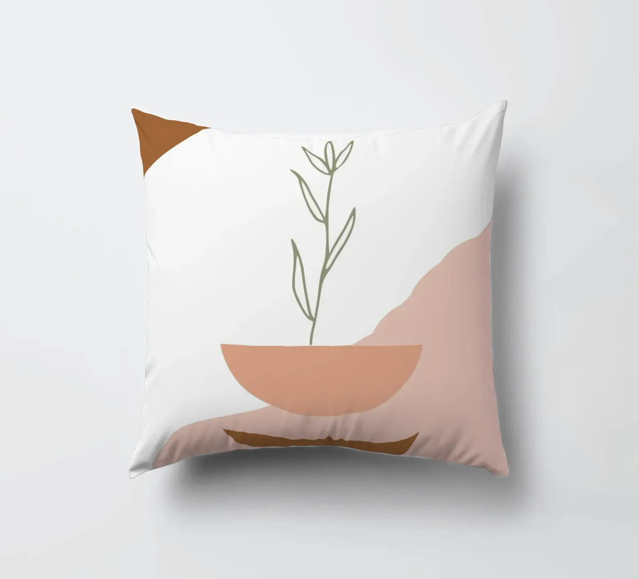 branch with minimalist leaves cuscino da vintageshop