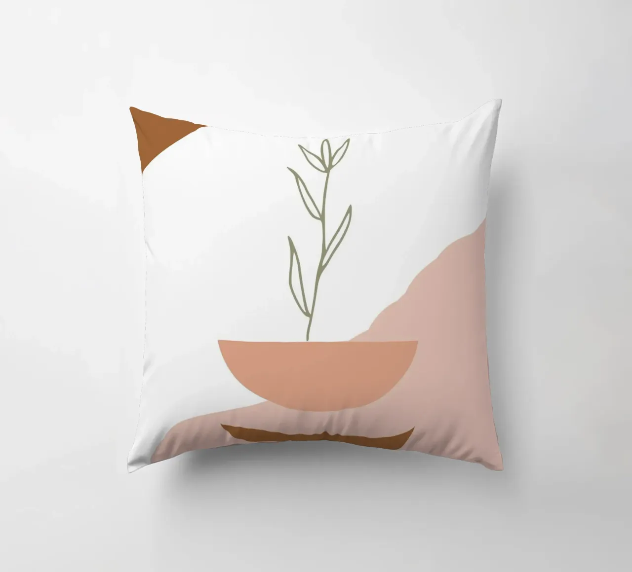 branch with minimalist leaves cuscino da vintageshop