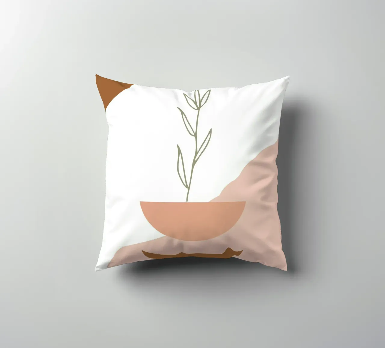 branch with minimalist leaves cuscino da vintageshop