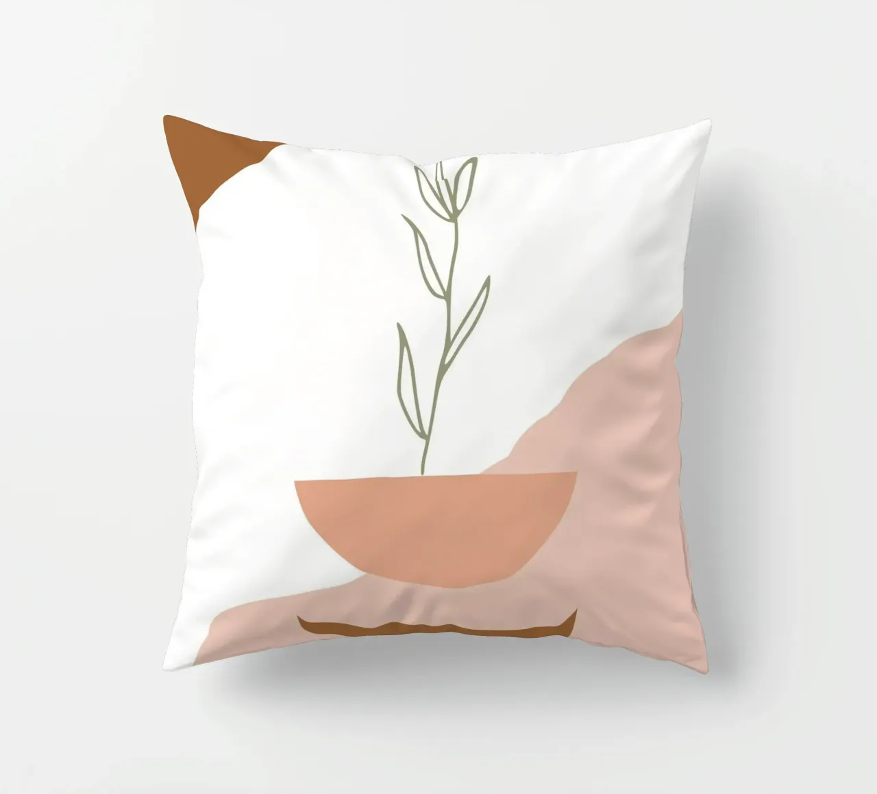 branch with minimalist leaves cuscino da vintageshop