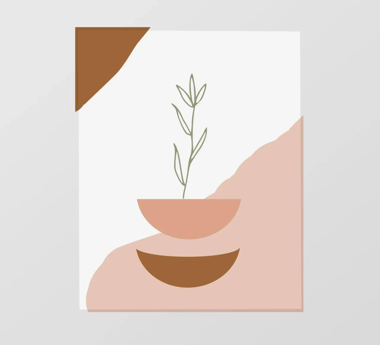 branch with minimalist leaves telo in pvc da vintageshop