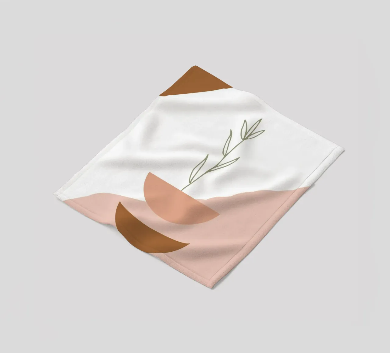 branch with minimalist leaves coperta in pile da vintageshop