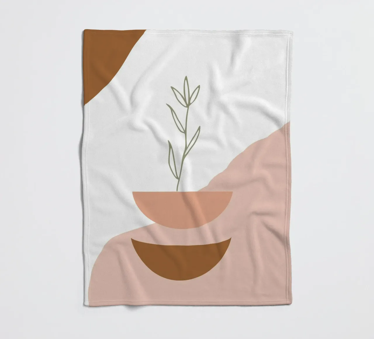 branch with minimalist leaves coperta in pile da vintageshop