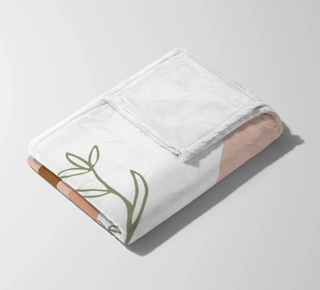 branch with minimalist leaves coperta in pile da vintageshop