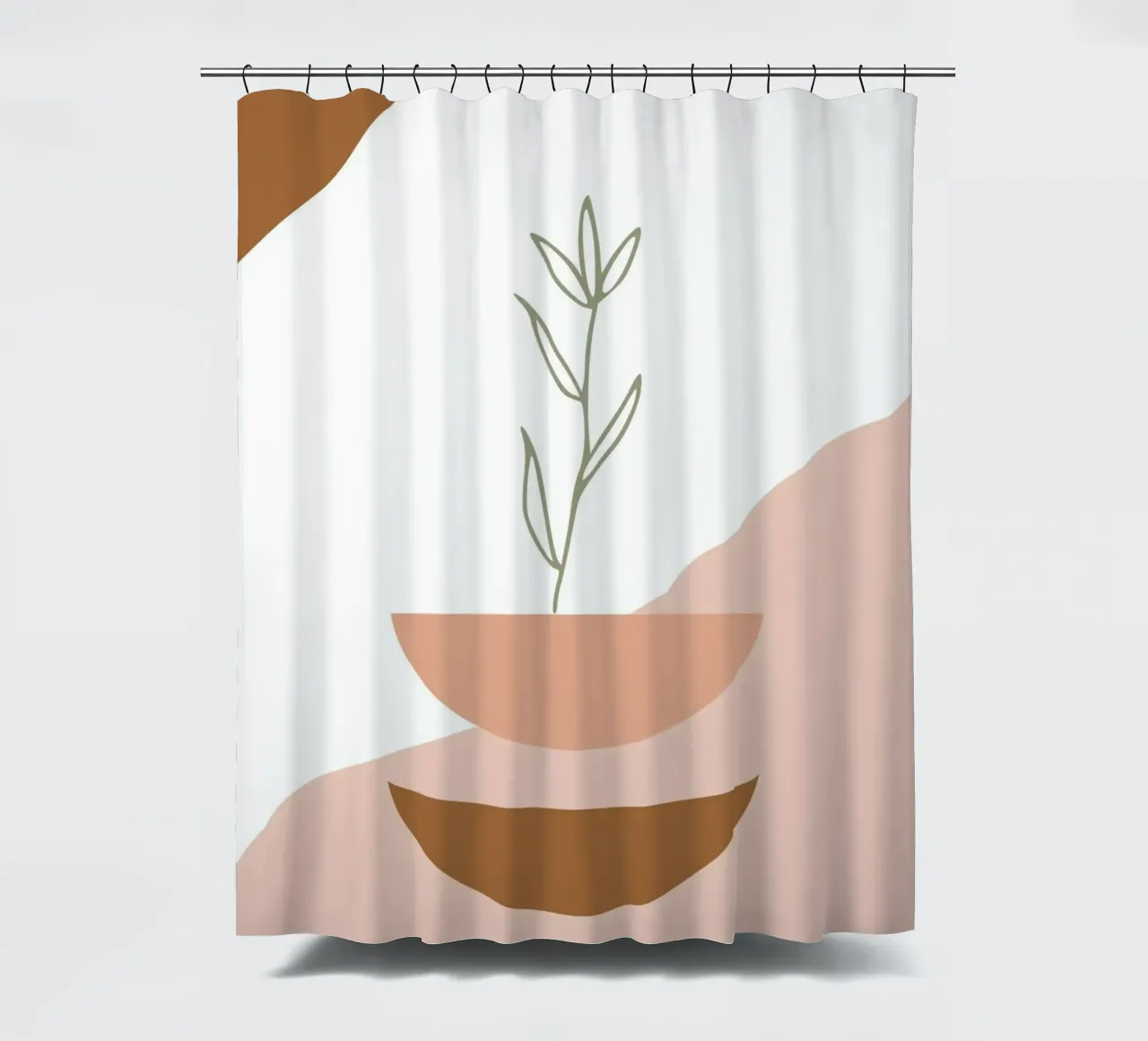 branch with minimalist leaves tenda da doccia da vintageshop