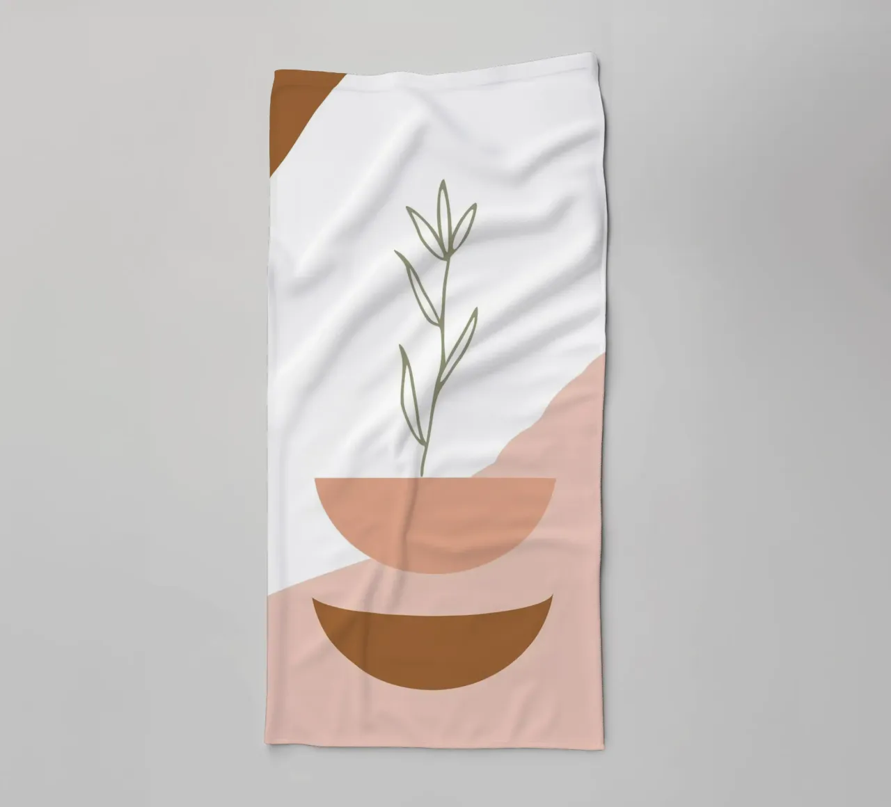 branch with minimalist leaves asciugamano da bagno da vintageshop