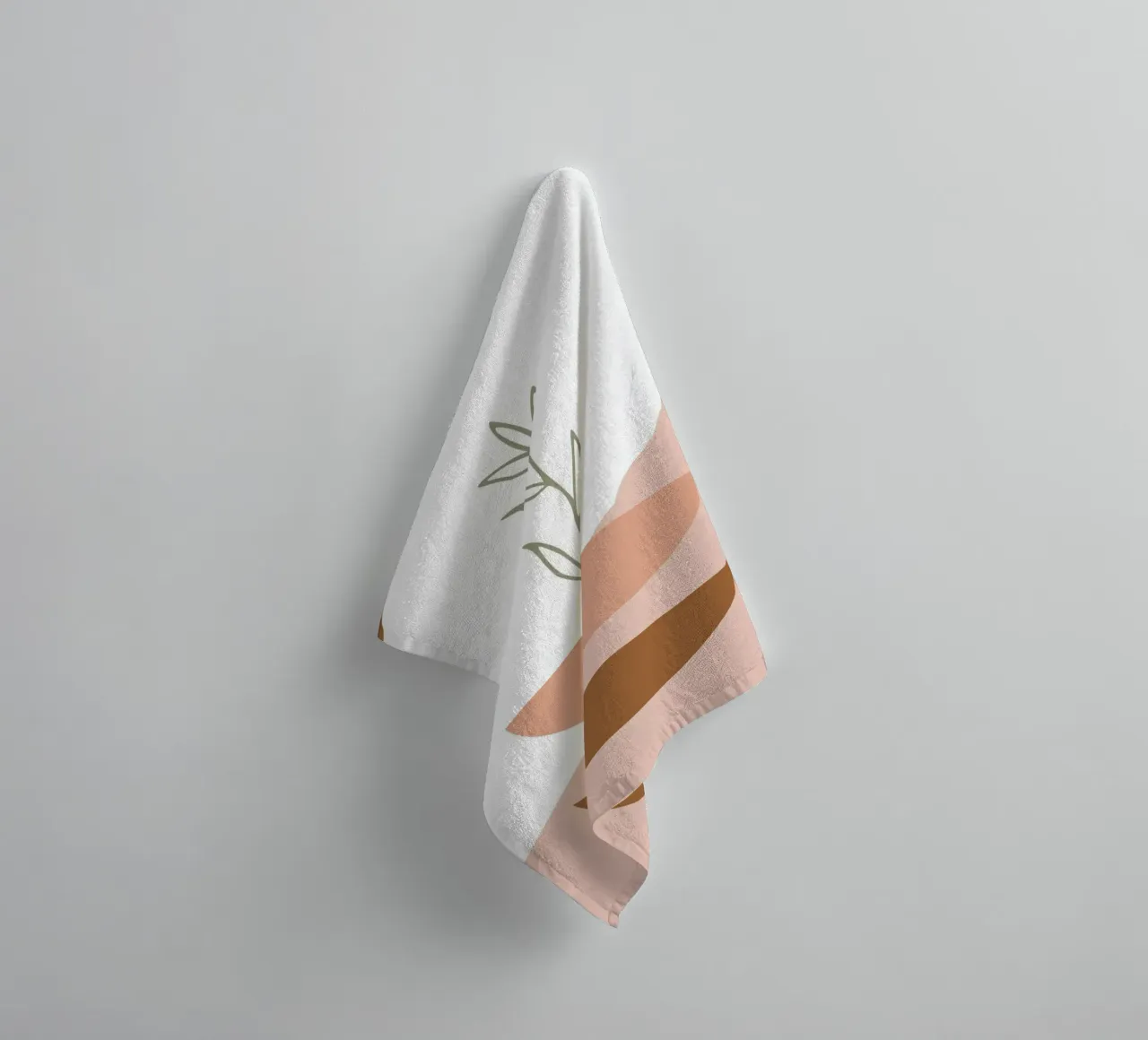 branch with minimalist leaves asciugamano da bagno da vintageshop