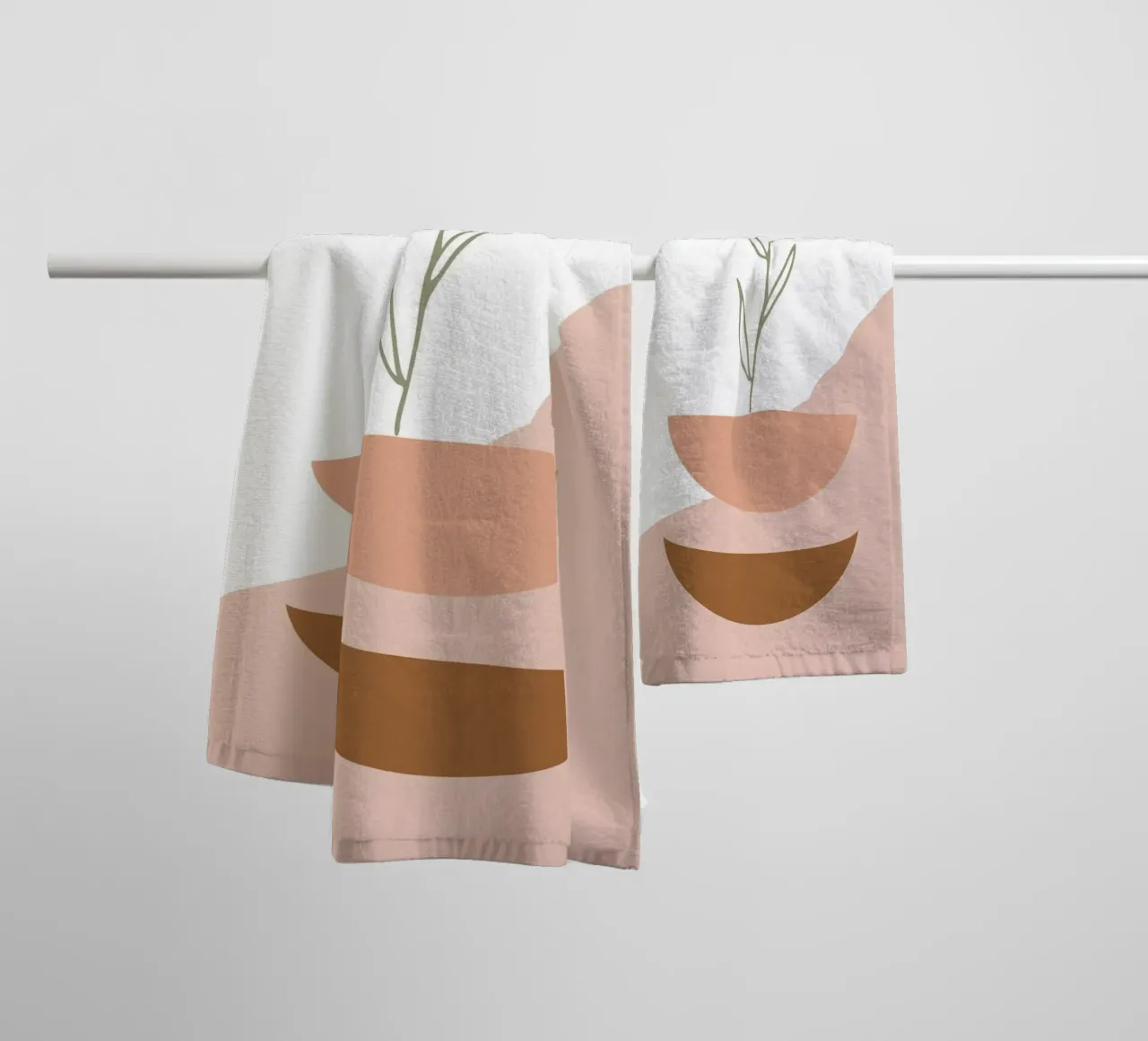 branch with minimalist leaves asciugamano da bagno da vintageshop