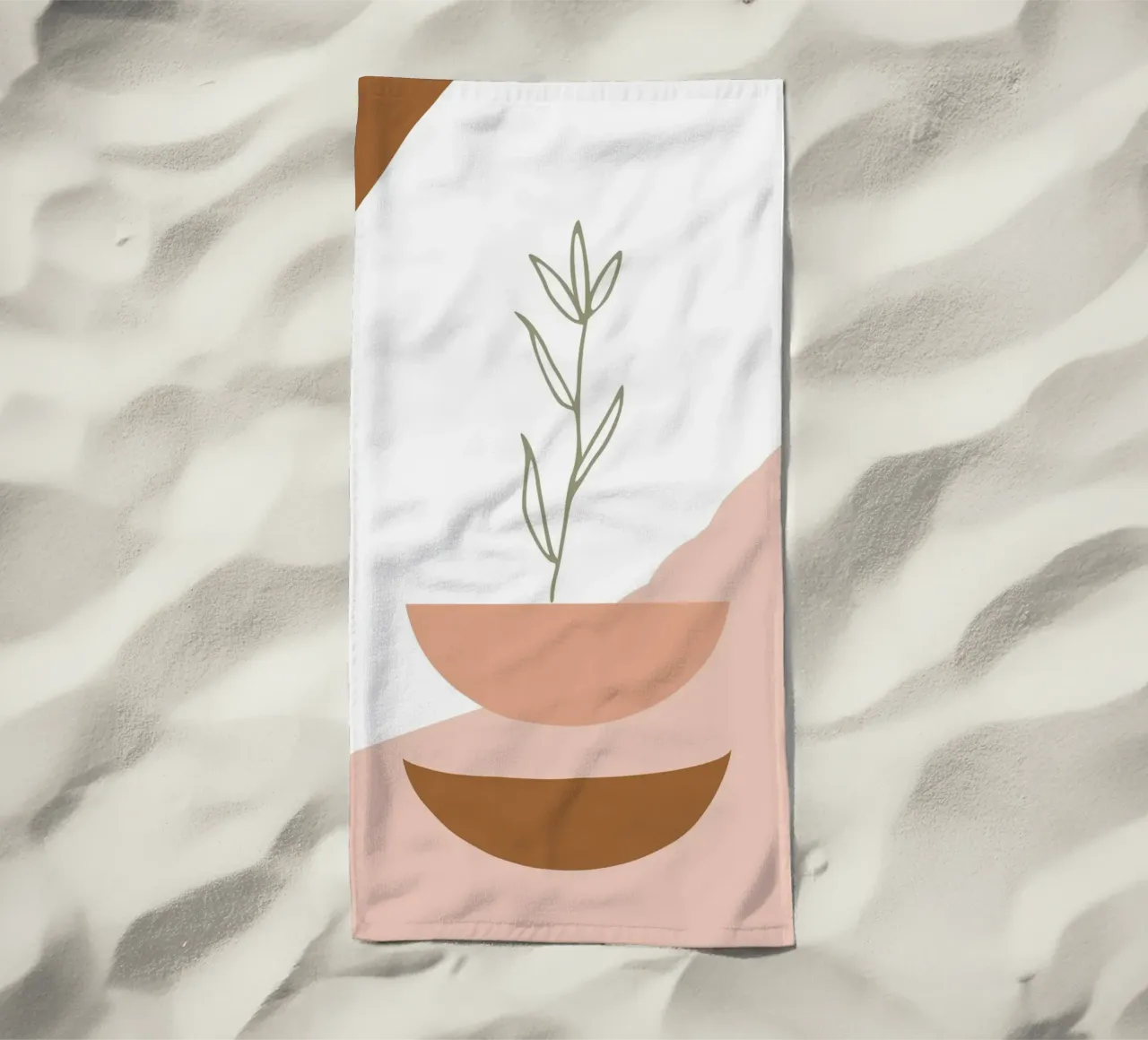 branch with minimalist leaves telo mare da vintageshop
