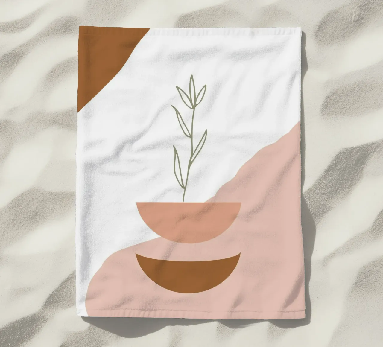 branch with minimalist leaves telo mare da vintageshop