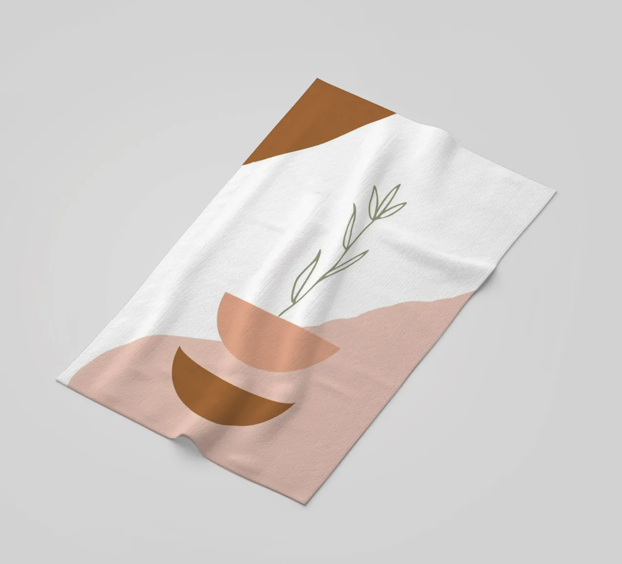 branch with minimalist leaves telo mare da vintageshop