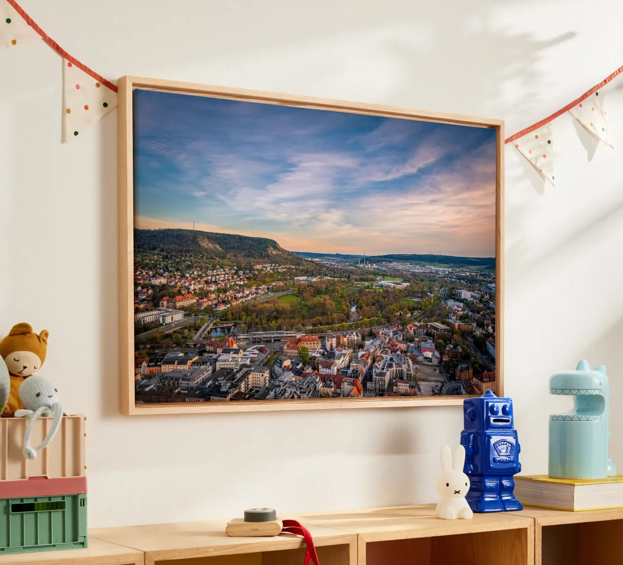 Uitzicht over Jena canvas met Baklijst van Marcus Beckert | Fotografie