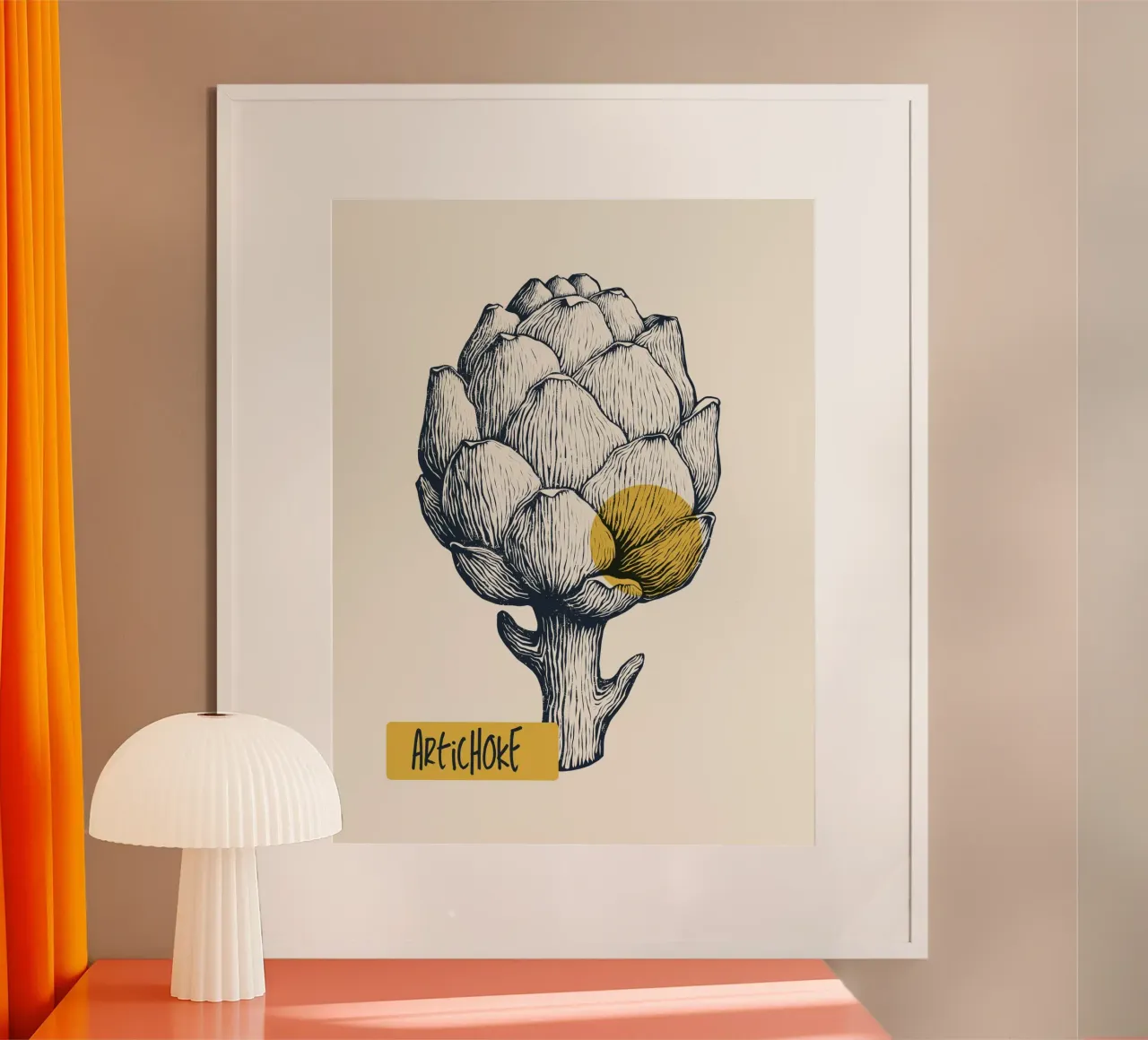 Artichoke poster con telaio in alluminio da Indigo Rain