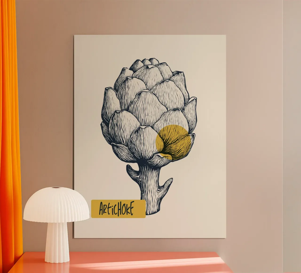 Artichoke poster con telaio in alluminio da Indigo Rain