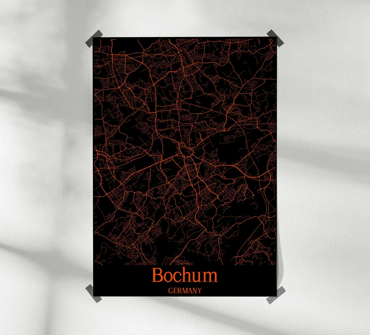 Bochum poster con telaio in legno da MiMap