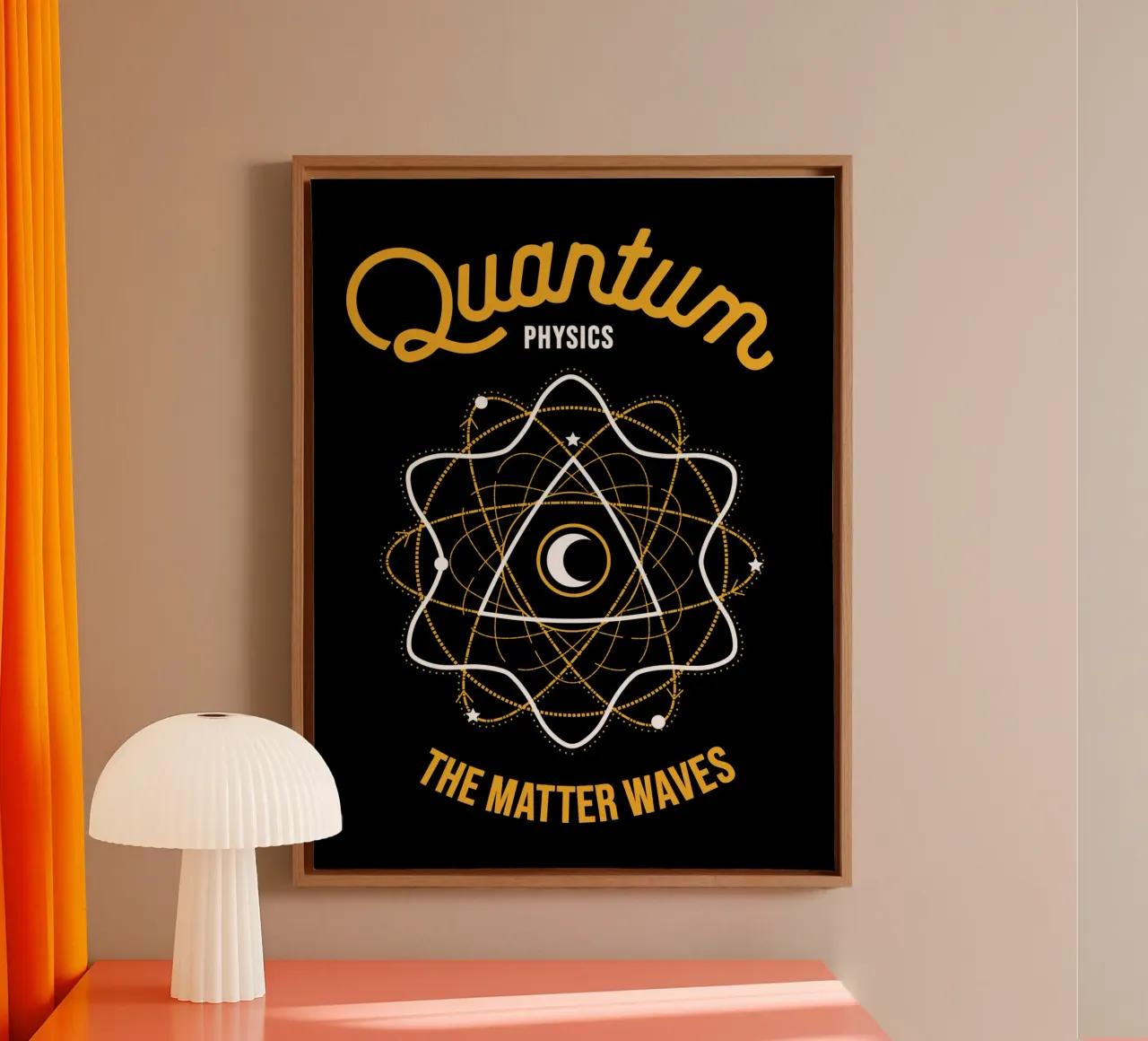 Quantum - The Matter Waves Leinwand mit Schattenfugenrahmen von Mariel Toigo