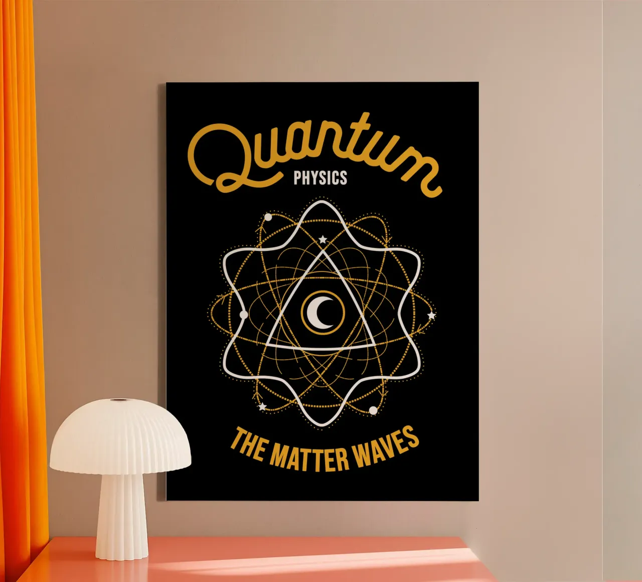 Quantum - The Matter Waves Leinwand mit Schattenfugenrahmen von Mariel Toigo