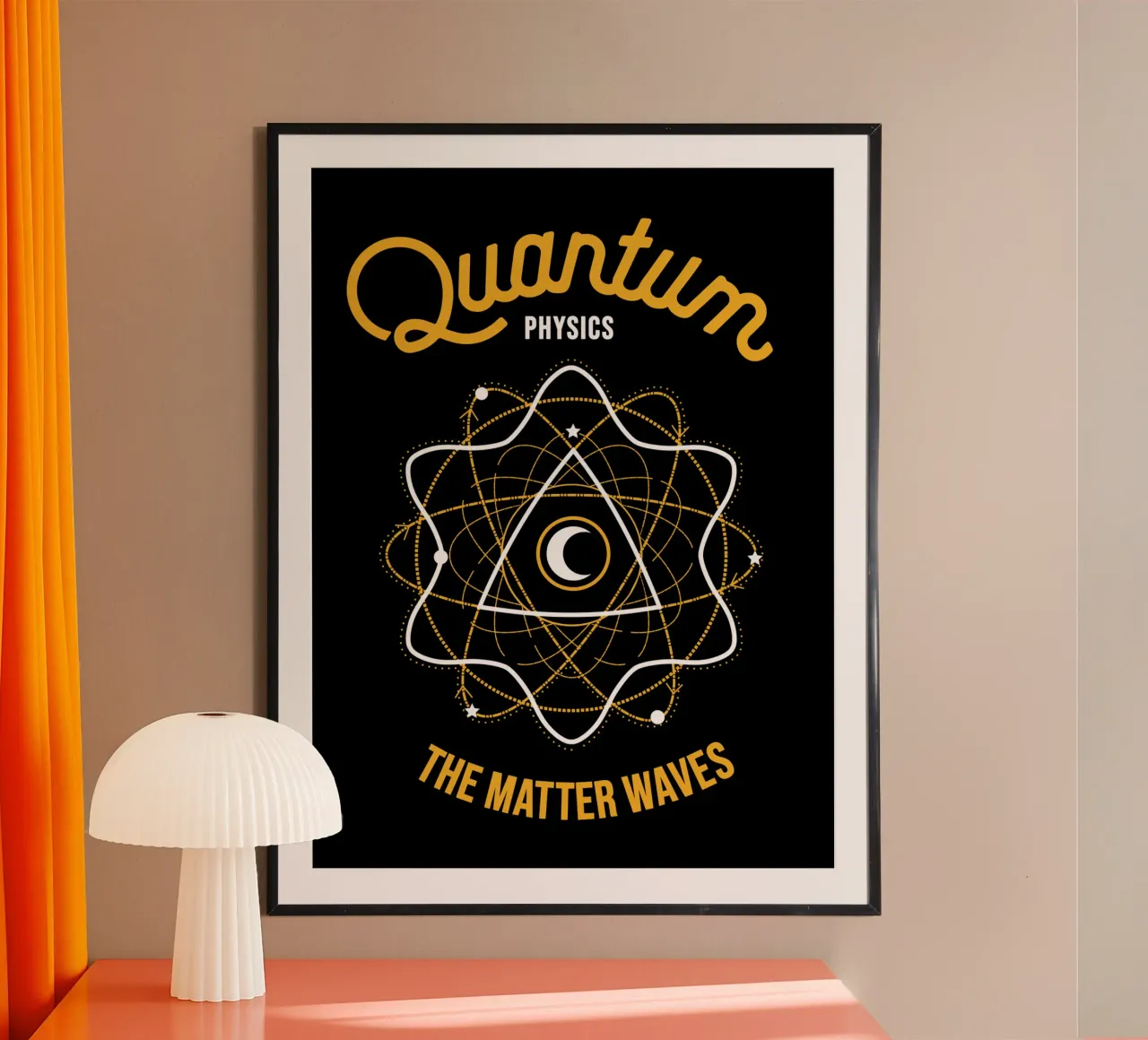 Quantum - The Matter Waves Poster mit Kunststoffrahmen von Mariel Toigo