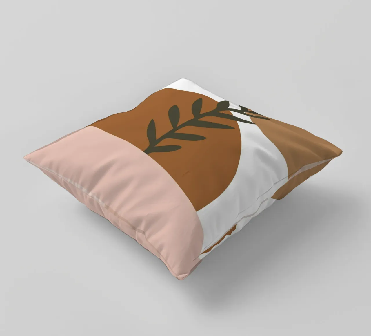 minimalist leaf and half circles cuscino da vintageshop