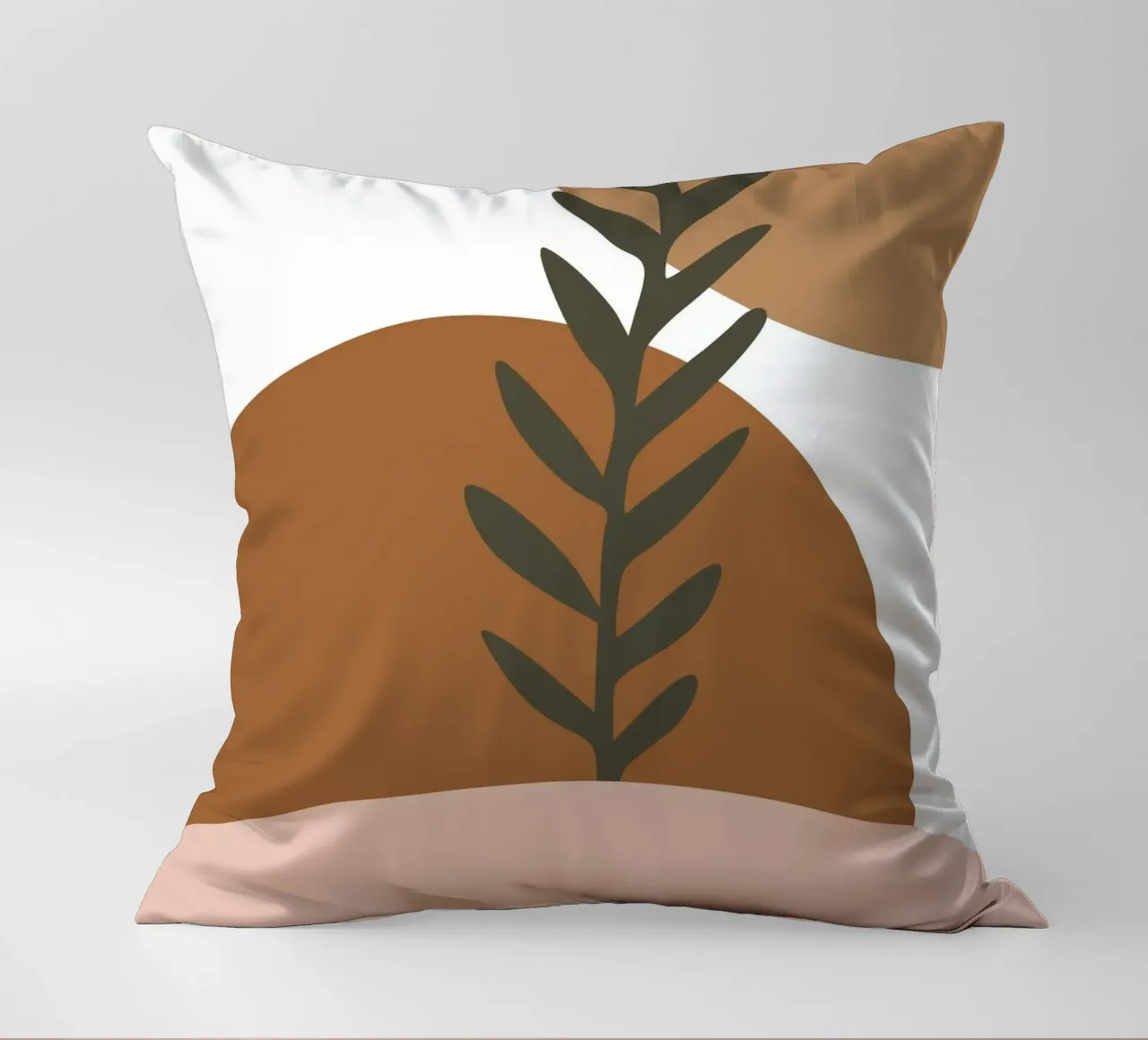 minimalist leaf and half circles cuscino da vintageshop