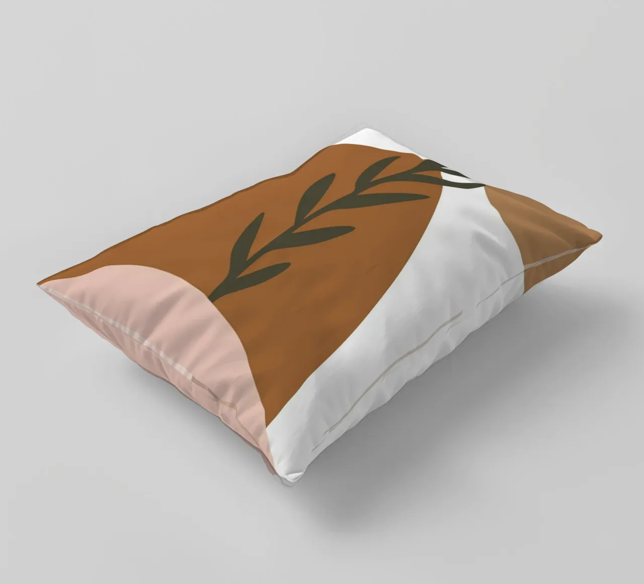 minimalist leaf and half circles cuscino da vintageshop